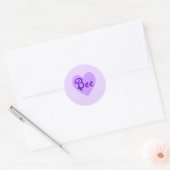 Sticker Rond Abeille en violet (Enveloppe)