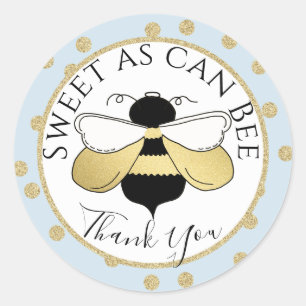 Sticker Rond Abeille et Merci Pois