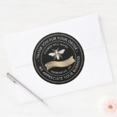 Sticker Rond Abeille française avec bannière or Merci apiculteu (Enveloppe)