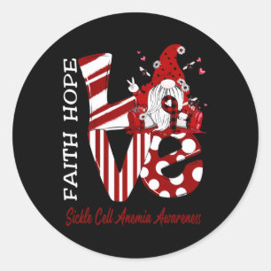 Sticker Rond Abeille Gnome Love Sickle Cellule Anémie Sensibili