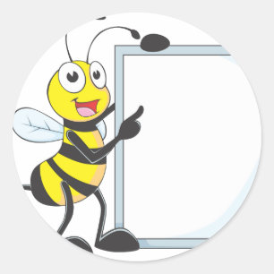 Sticker Rond Abeille heureuse
