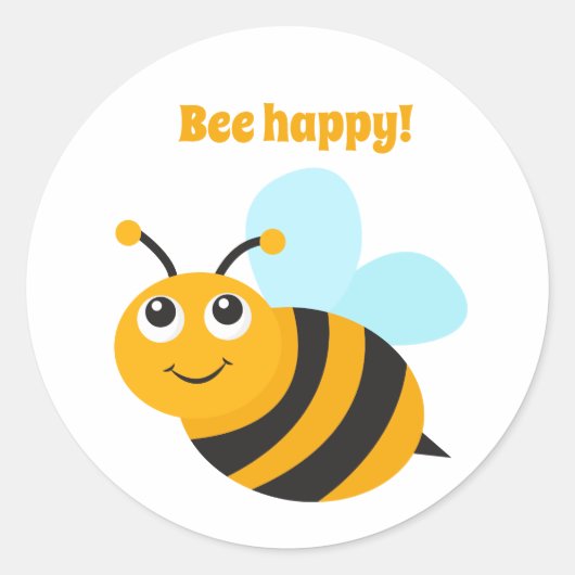 Sticker Rond Abeille heureuse (Devant)