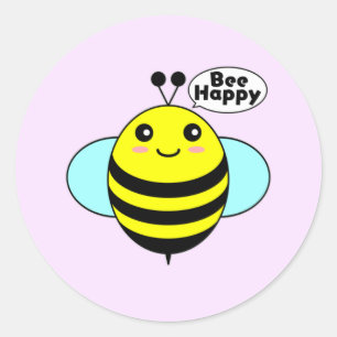 Sticker Rond Abeille Heureuse 2