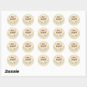 Sticker Rond Abeille Heureuse Bumblebee Mignonne (Feuille)
