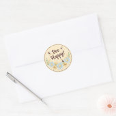 Sticker Rond Abeille Heureuse Bumblebee Mignonne (Enveloppe)