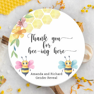 Sticker Rond Abeille merci d'être ici