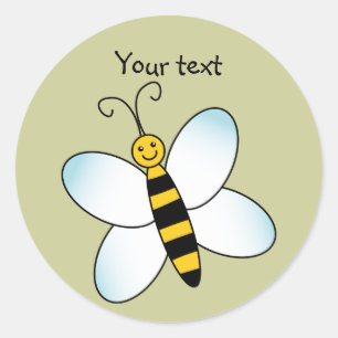 Sticker Rond Abeille mignonne
