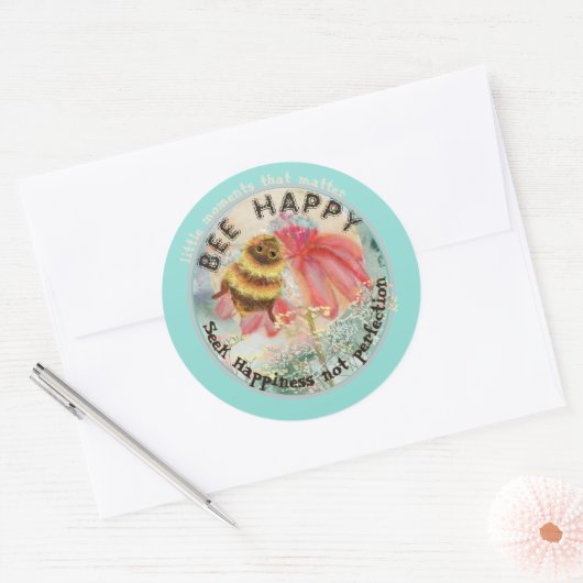 Sticker Rond Abeille mignonne (Enveloppe)