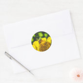 Sticker Rond abeille n fleur jaune (Enveloppe)