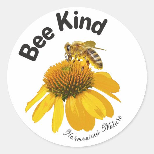 Sticker Rond Abeille - Nature Harmonieuse (Devant)
