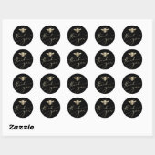 Sticker Rond abeille pailletée merci (Feuille)