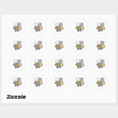 Sticker Rond abeille serrant le miel (Feuille)