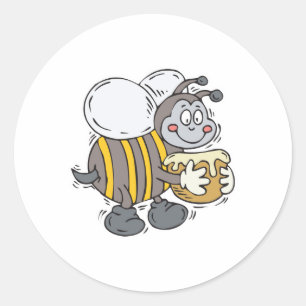 Sticker Rond abeille serrant le miel