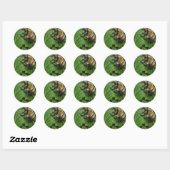 Sticker Rond Abeille sur baume de citron (Feuille)