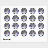 Sticker Rond abeille sur crocus (Feuille)