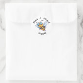 Sticker Rond Abeille sur pots de miel (Sac)