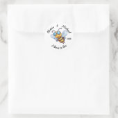 Sticker Rond Abeille sur pots de miel (Sac)