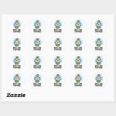 Sticker Rond Abeille Sur Thyme Funny Herb Insect Pun (Feuille)