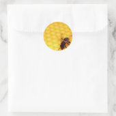 Sticker Rond Abeille sur une cire (Sac)