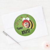 Sticker Rond Abeille ton meilleur (Enveloppe)