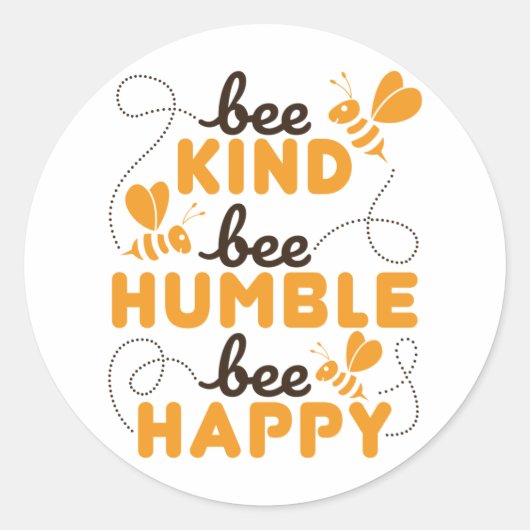 Sticker Rond Abeille Type Abeille Humble Abee Happy (Devant)