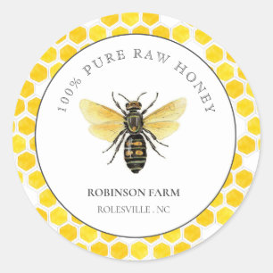 Sticker Rond Abeille Vintage élégante