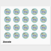 Sticker Rond Abeille volant dans un pot de miel (Feuille)