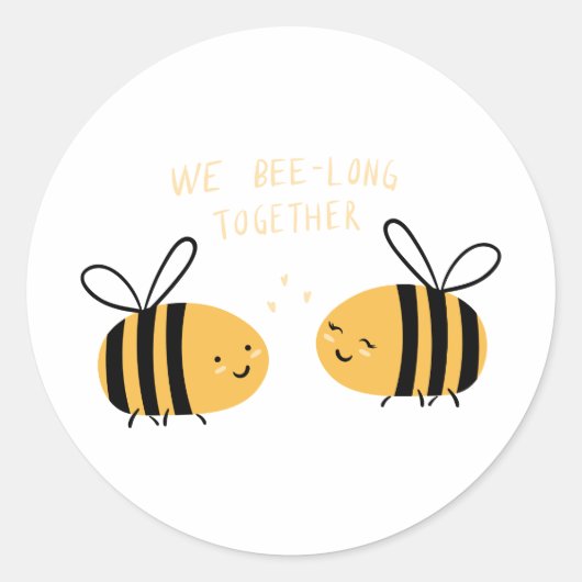 Sticker Rond abeilles buzz miel amour nous sommes longtemps ens (Devant)