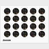 Sticker Rond Abeilles de miel Noir Et Or Moderne (Feuille)