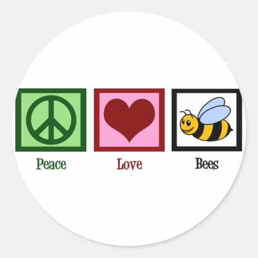 Sticker Rond Abeilles de paix (Devant)