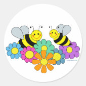 Sticker Rond Abeilles et fleurs (Devant)