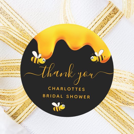 Sticker Rond Abeilles noires à miel douce pour la fête de maria