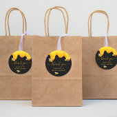 Sticker Rond Abeilles noires à miel douce shower de mariage