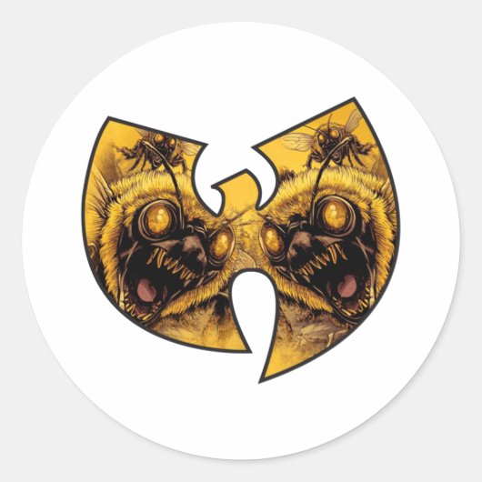 Sticker Rond Abeilles tueuses WuTang (Devant)
