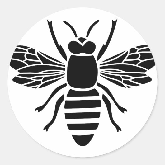 Sticker Rond abene wasp bumble wespe hummel (Devant)