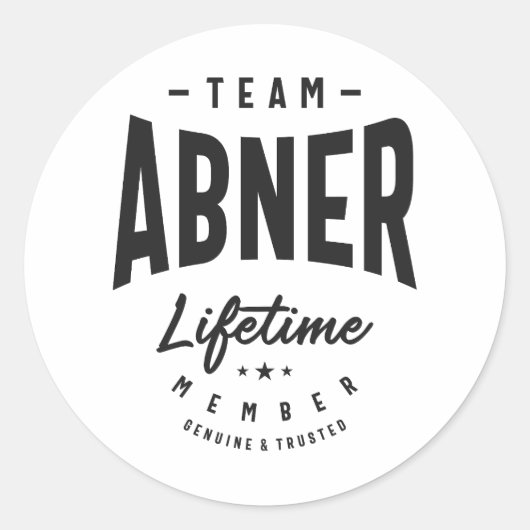 Sticker Rond Abner Membre à vie Nom personnalisé Abner (Devant)