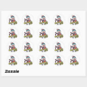 Sticker Rond Abominablement Cool Winter Yeti Design (Feuille)