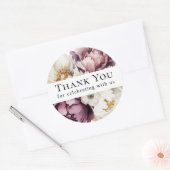 Sticker Rond Abondance florale rustique Merci (Enveloppe)