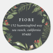 Sticker Rond Abondant | Adresse de retour de vacances (Devant)