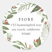 Sticker Rond Abondant | Adresse de retour de vacances (Devant)