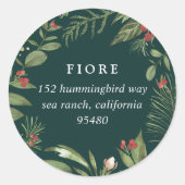 Sticker Rond Abondant | Adresse de retour de vacances (Devant)