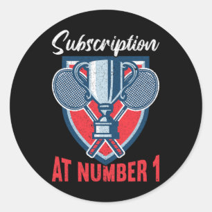 Sticker Rond Abonnement Au Numéro 1 Funny Badminton 2