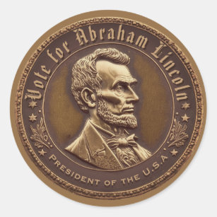 Sticker Rond Abraham Lincoln