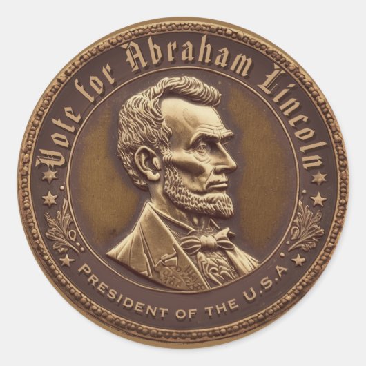 Sticker Rond Abraham Lincoln (Devant)
