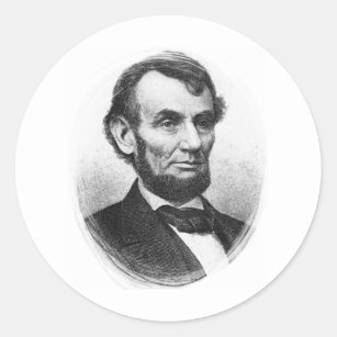 Sticker Rond Abraham Lincoln