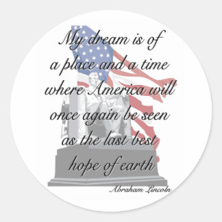 Sticker Rond Abraham Lincoln collants de citation