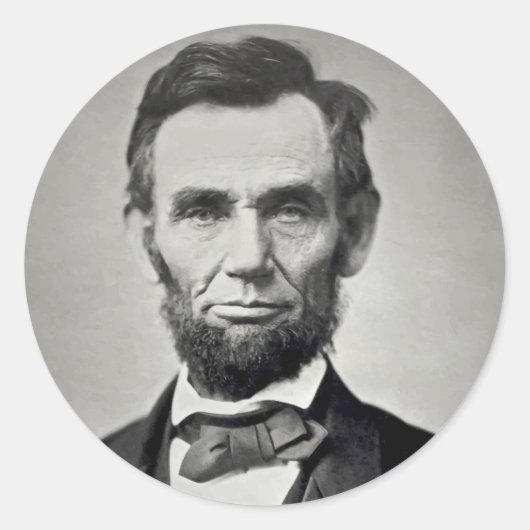 Sticker Rond Abraham Lincoln Gettysburg Portrait (Devant)