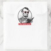 Sticker Rond Abraham Lincoln Lit Les Livres Interdits (Sac)