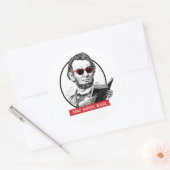 Sticker Rond Abraham Lincoln Lit Les Livres Interdits (Enveloppe)