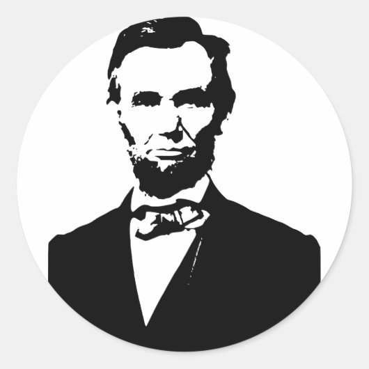 Sticker Rond Abraham Lincoln Président États-Unis (Devant)